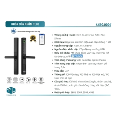 KHÓA VÂN TAY CỬA NHÔM TL01