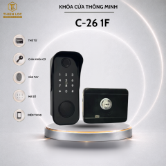 KHÓA VÂN TAY CỬA CỔNG MỘT MẶT NÚM VẶN/ CHÌA  CHỐNG MƯA C-26 1F
