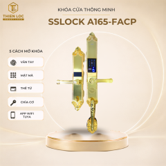 KHÓA SSLOCK THÔNG MINH, KHÓA VÂN TAY A165-FACP MẠ VÀNG 24K DÀNH RIÊNG CHO ĐẠI SẢNH BIỆT THỰ, LIỀN KỀ